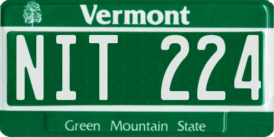 VT license plate NIT224