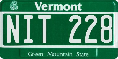 VT license plate NIT228