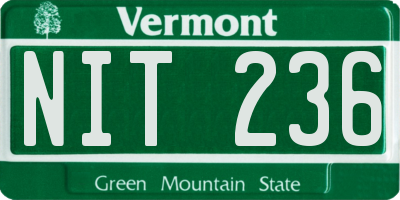 VT license plate NIT236
