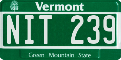 VT license plate NIT239