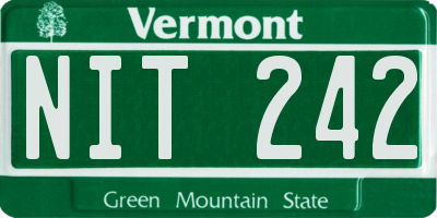 VT license plate NIT242