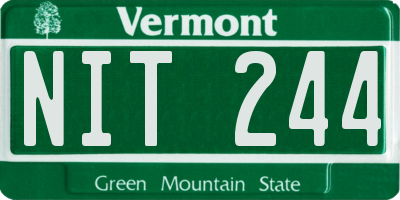 VT license plate NIT244