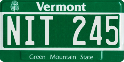 VT license plate NIT245