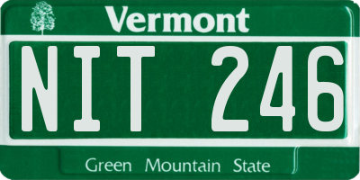 VT license plate NIT246
