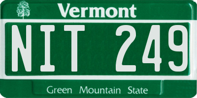 VT license plate NIT249