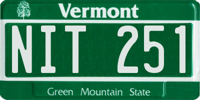 VT license plate NIT251