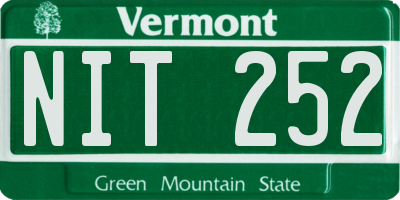 VT license plate NIT252