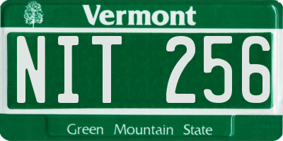 VT license plate NIT256