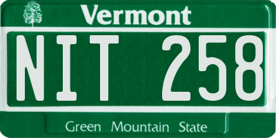 VT license plate NIT258