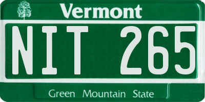VT license plate NIT265