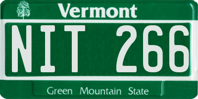 VT license plate NIT266