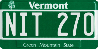 VT license plate NIT270