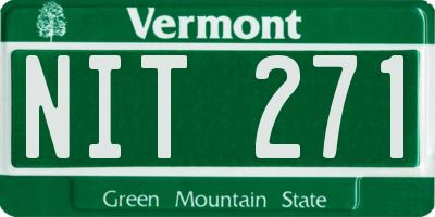 VT license plate NIT271