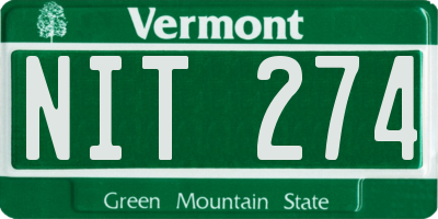 VT license plate NIT274