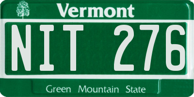 VT license plate NIT276