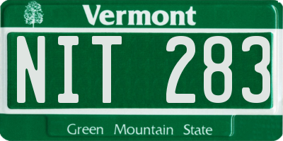 VT license plate NIT283