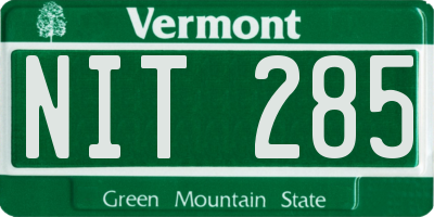 VT license plate NIT285