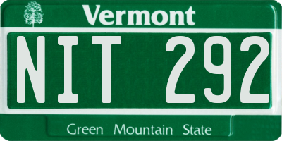 VT license plate NIT292