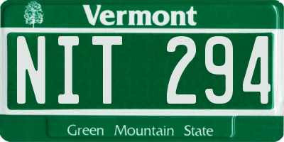 VT license plate NIT294
