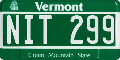 VT license plate NIT299