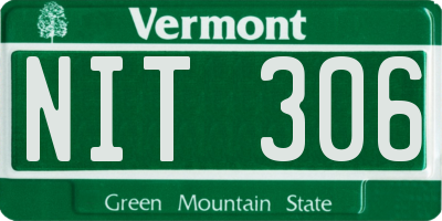 VT license plate NIT306