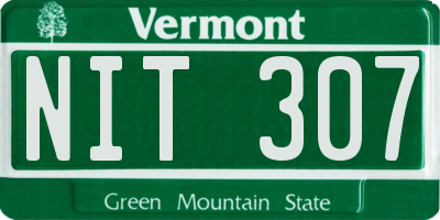 VT license plate NIT307