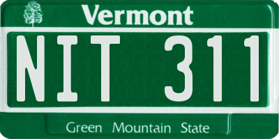 VT license plate NIT311