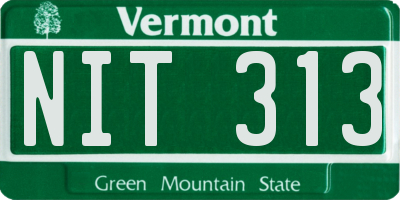 VT license plate NIT313