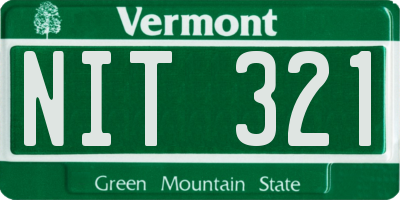 VT license plate NIT321