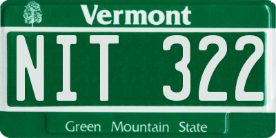 VT license plate NIT322