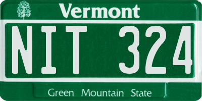 VT license plate NIT324