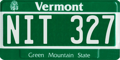 VT license plate NIT327