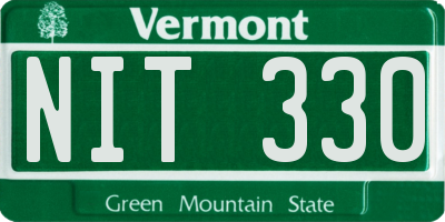 VT license plate NIT330