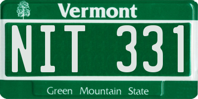 VT license plate NIT331