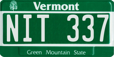 VT license plate NIT337