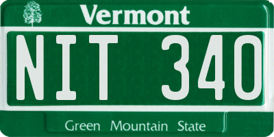 VT license plate NIT340