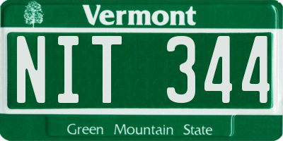VT license plate NIT344