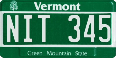 VT license plate NIT345