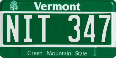 VT license plate NIT347