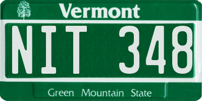 VT license plate NIT348