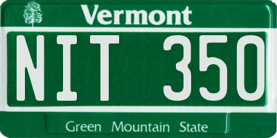 VT license plate NIT350