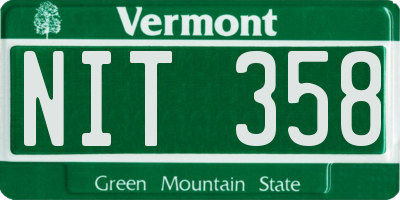 VT license plate NIT358