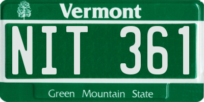 VT license plate NIT361
