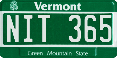 VT license plate NIT365
