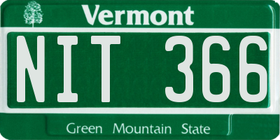 VT license plate NIT366