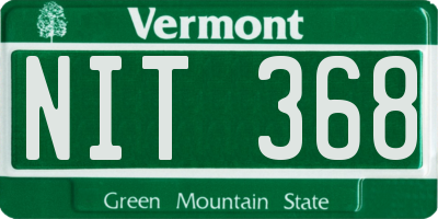 VT license plate NIT368