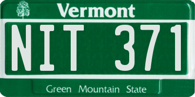 VT license plate NIT371