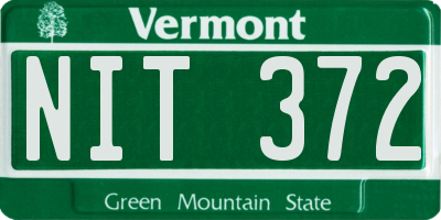 VT license plate NIT372