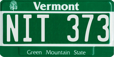 VT license plate NIT373