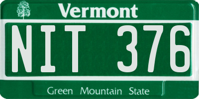 VT license plate NIT376